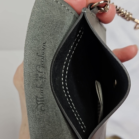 MARK & GRAHAM CARD CASE KEY CHAIN -IN GREY LEATHER -SUEDE - Picture 6 of 7